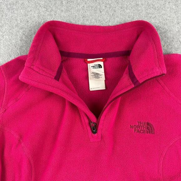 The North Face Women's Pink Quarter Zip Fleece Pullover Size Small Hike Active - Picture 3 of 11